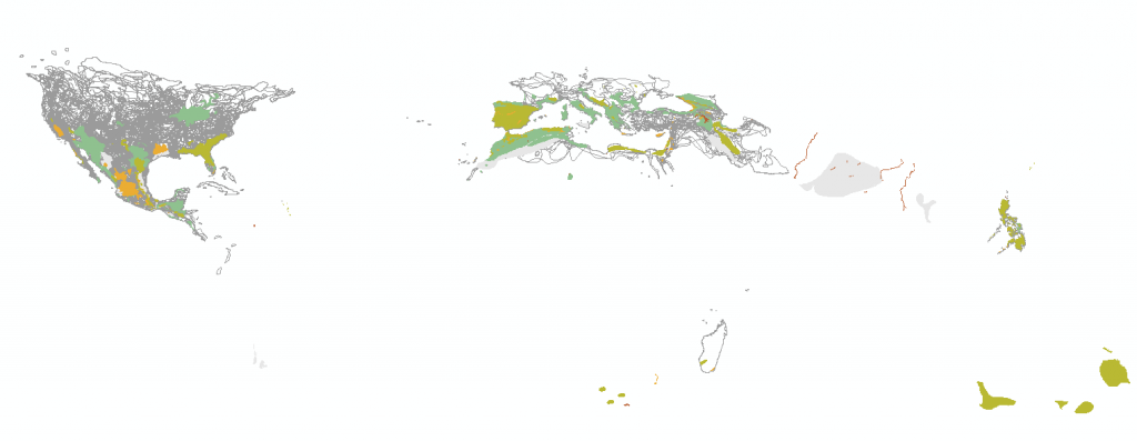 IUCN Red List - Spatial data coverage for reptiles