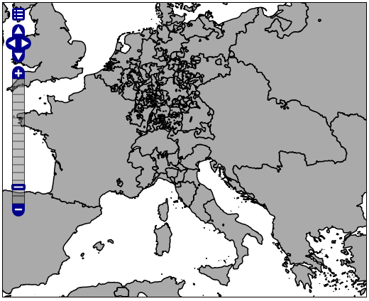 The Euroatlas time-slice from 1700 running on a new Geoserver installation