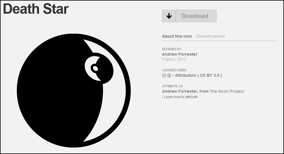 An icon for the Death Star from The Noun Project