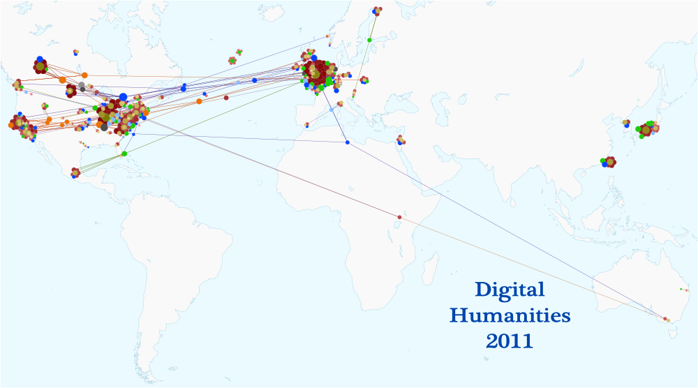 A map of DH11 participants based on university affiliation A map of DH11 participants based on university affiliation