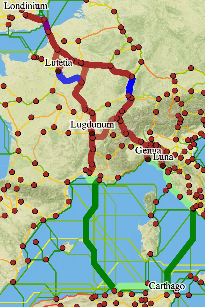 Alternate routes in ORBIS v2 based on removing sites