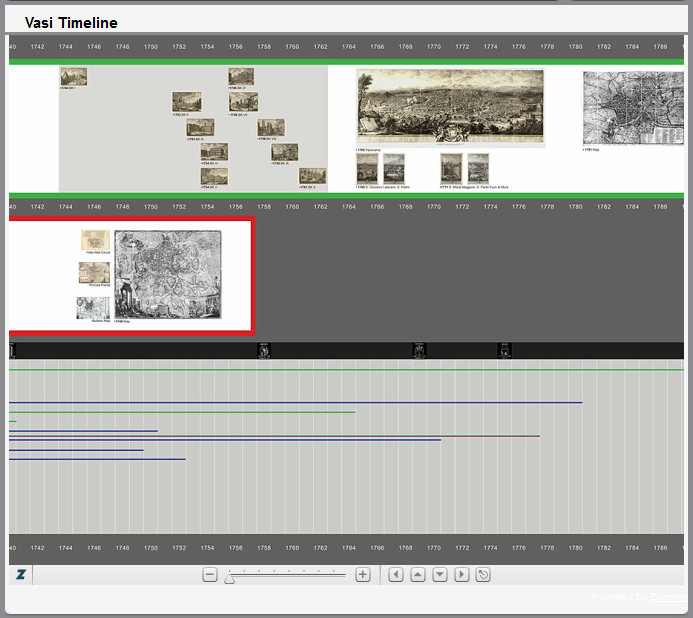 Nolli and Vasi's life and selected works shown chronologically