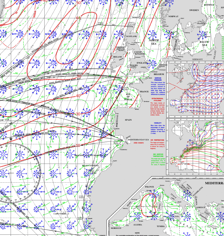 A typical pilot chart