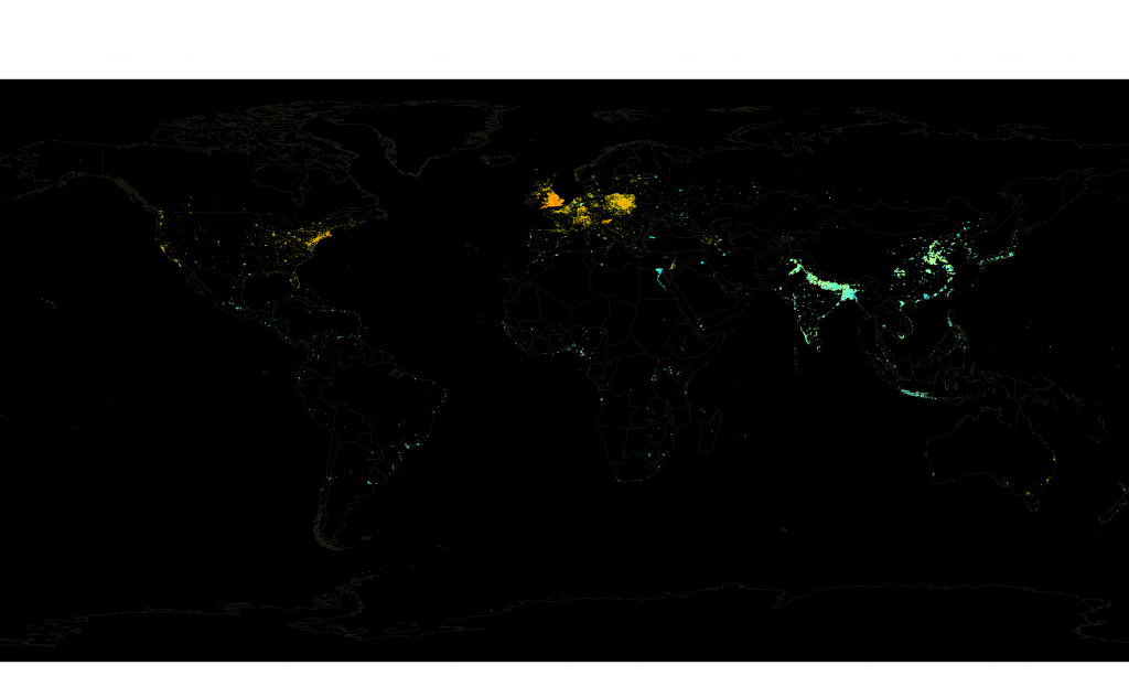 Ratio of Wikipedia Article Density to Population Density