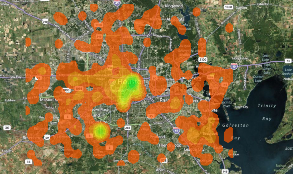 Wikipedia articles located around Houston