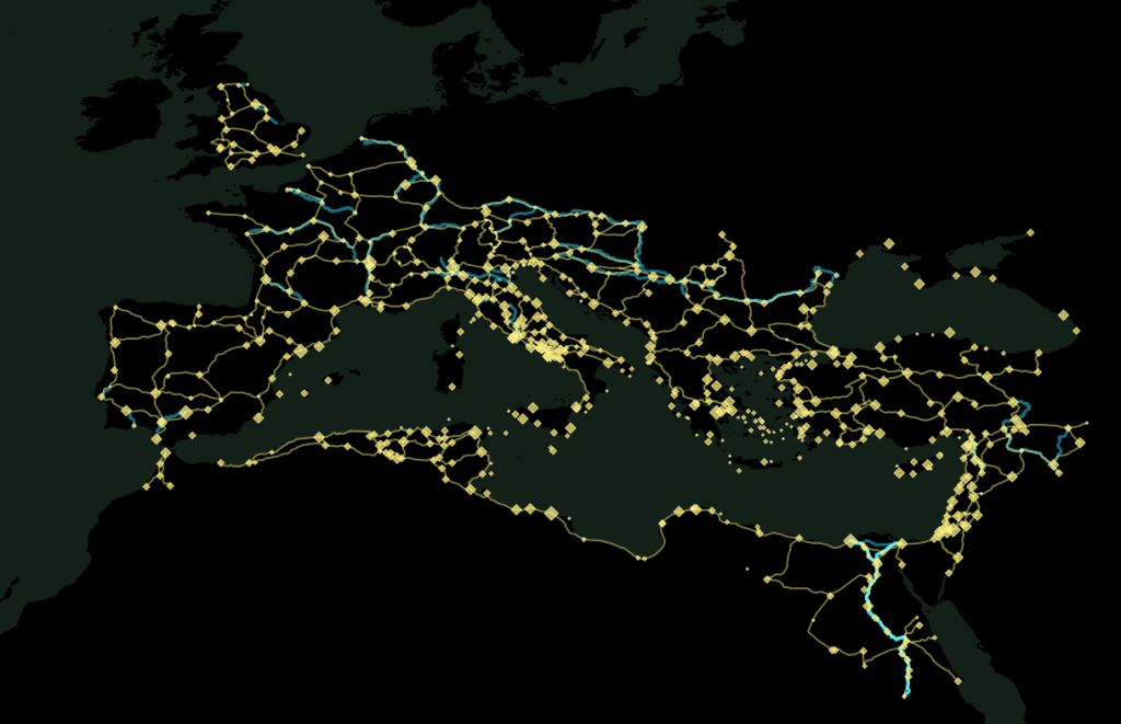 Roman network in abstract color scheme