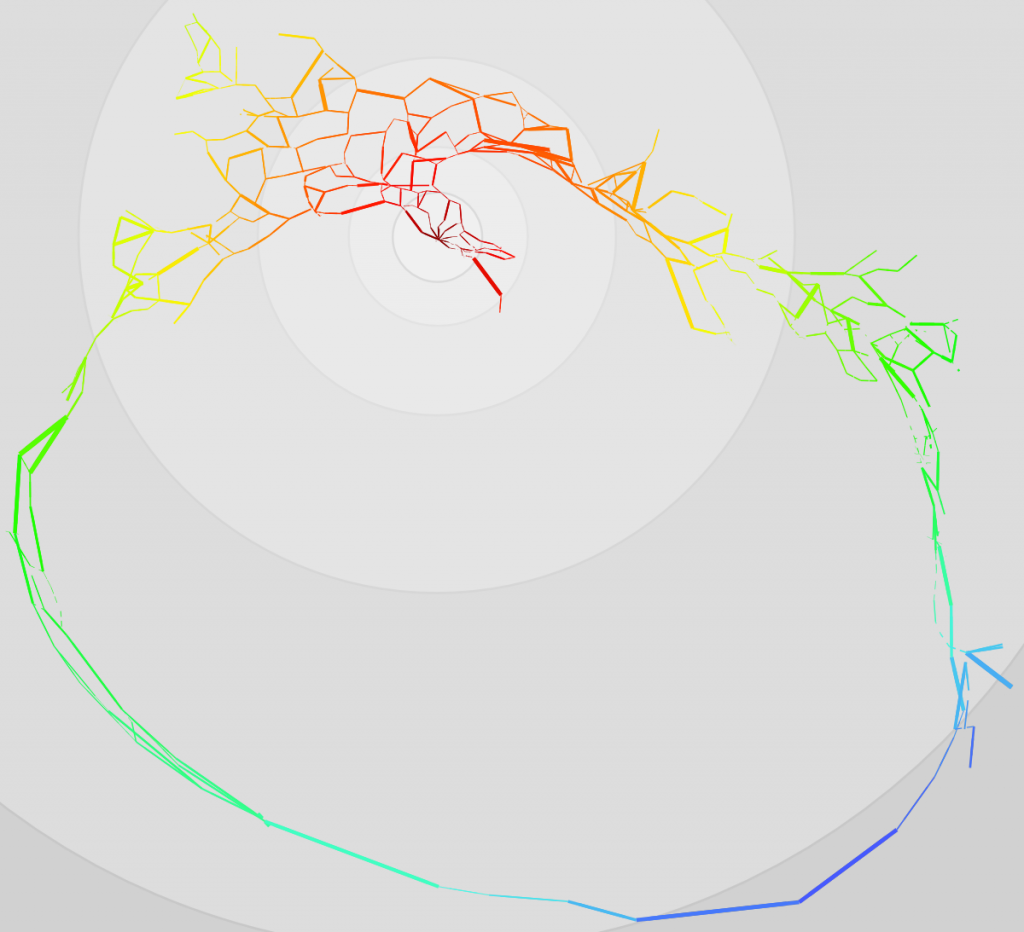 Network distance from Rome highlighting the actual distance