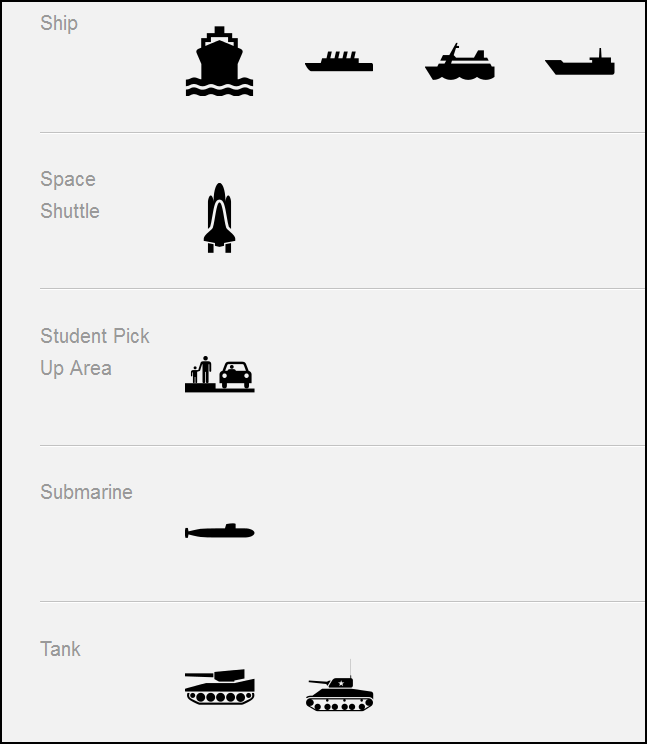 Nouns in icon form