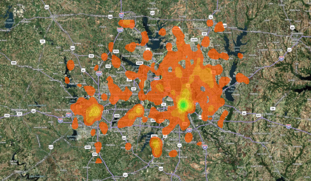 Wikipedia articles located around Dallas