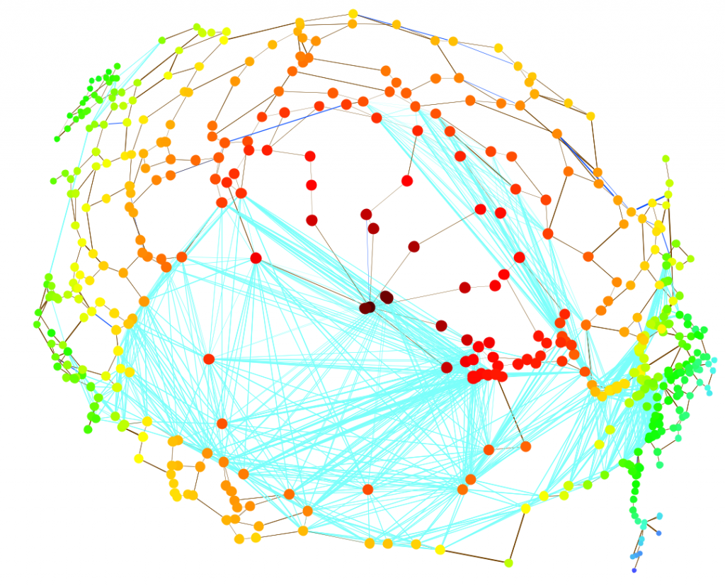 Travel time from Rome accounting for sea routes