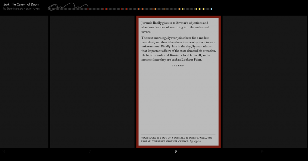 Christian Swinehart's CYOA Zork browser