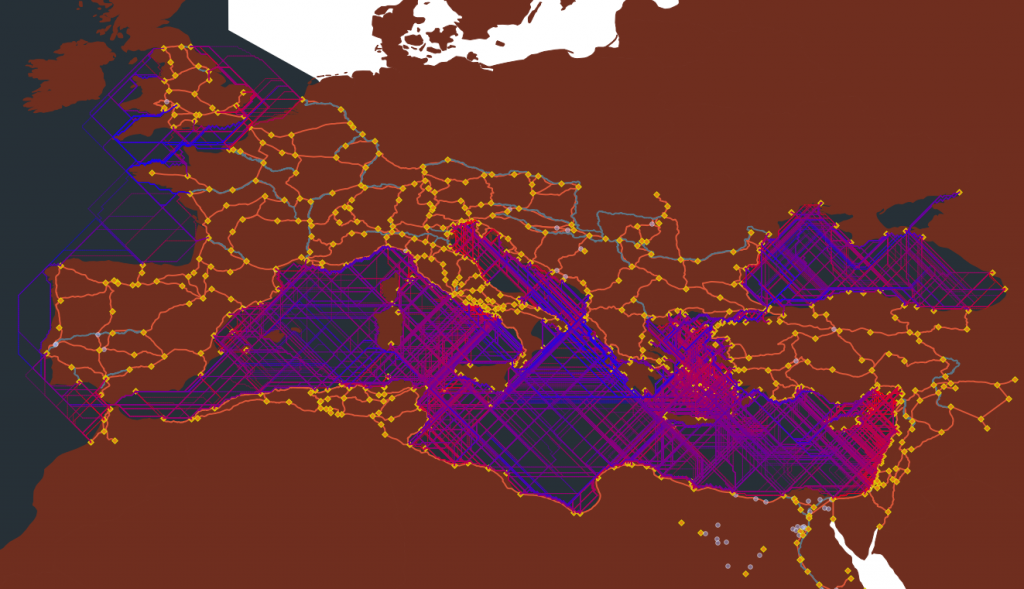 Routes in the Roman Empire from the ORBIS project Routes in the Roman Empire from the ORBIS project