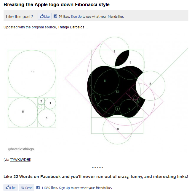 The first instance of the Fibonacci Apple